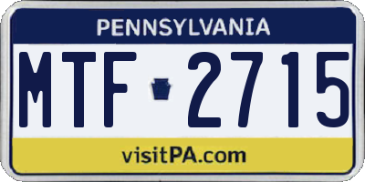 PA license plate MTF2715