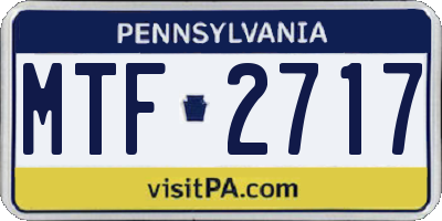 PA license plate MTF2717