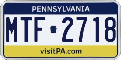 PA license plate MTF2718