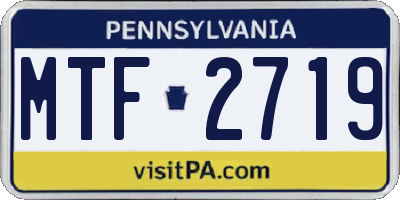 PA license plate MTF2719