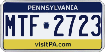 PA license plate MTF2723