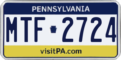 PA license plate MTF2724