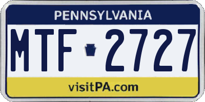PA license plate MTF2727