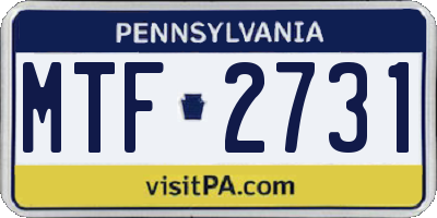 PA license plate MTF2731