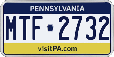PA license plate MTF2732