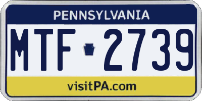 PA license plate MTF2739