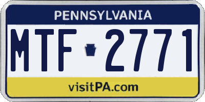 PA license plate MTF2771