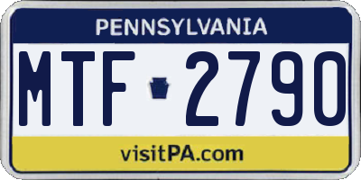 PA license plate MTF2790