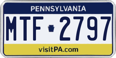 PA license plate MTF2797