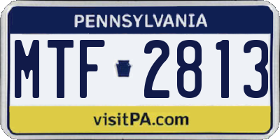 PA license plate MTF2813