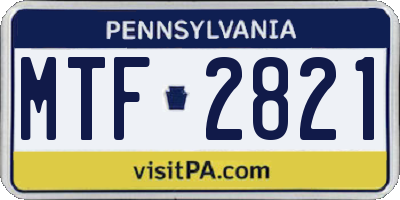 PA license plate MTF2821