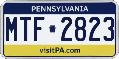 PA license plate MTF2823