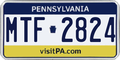 PA license plate MTF2824