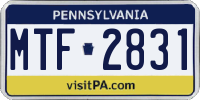PA license plate MTF2831