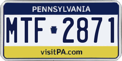 PA license plate MTF2871