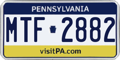 PA license plate MTF2882