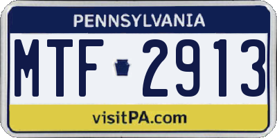 PA license plate MTF2913