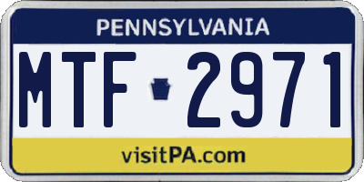 PA license plate MTF2971