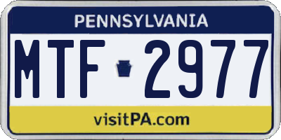 PA license plate MTF2977