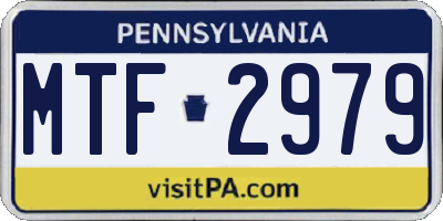 PA license plate MTF2979