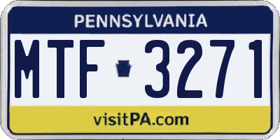 PA license plate MTF3271