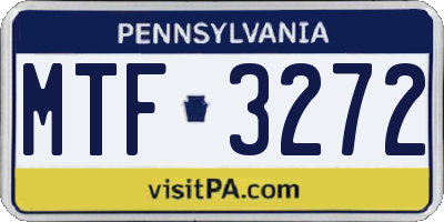 PA license plate MTF3272