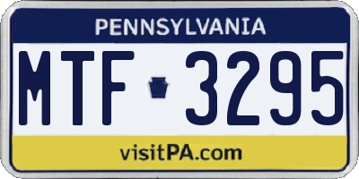 PA license plate MTF3295