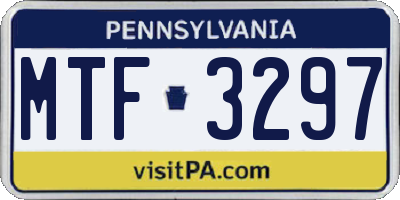 PA license plate MTF3297