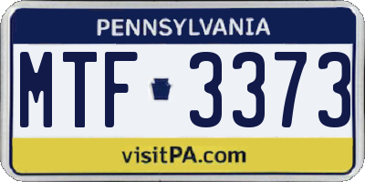 PA license plate MTF3373