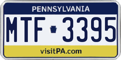 PA license plate MTF3395