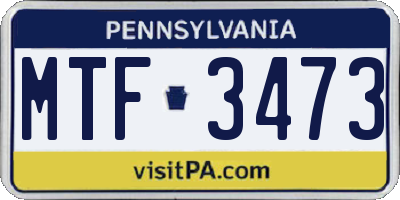 PA license plate MTF3473