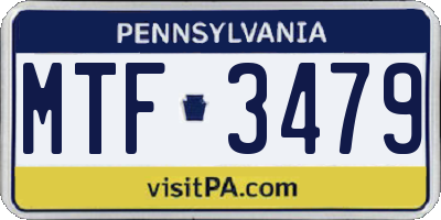 PA license plate MTF3479