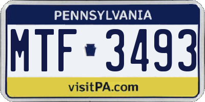 PA license plate MTF3493
