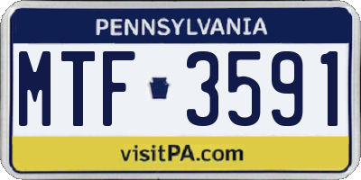 PA license plate MTF3591