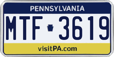 PA license plate MTF3619