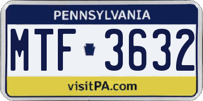 PA license plate MTF3632