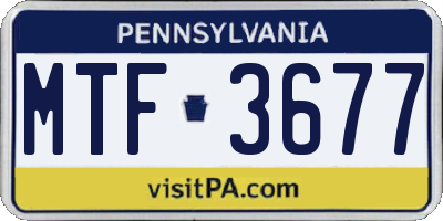 PA license plate MTF3677