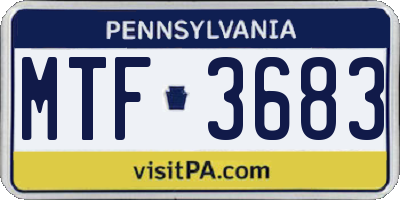 PA license plate MTF3683