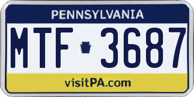 PA license plate MTF3687