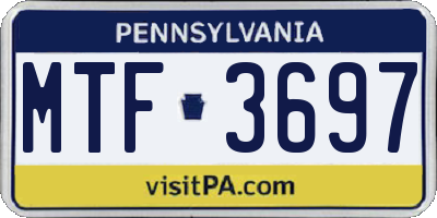 PA license plate MTF3697
