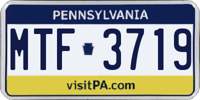 PA license plate MTF3719