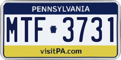 PA license plate MTF3731