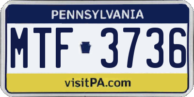 PA license plate MTF3736
