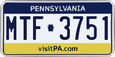 PA license plate MTF3751