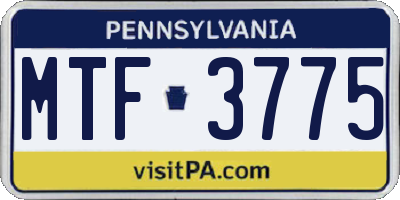 PA license plate MTF3775