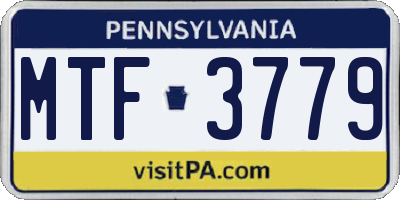 PA license plate MTF3779