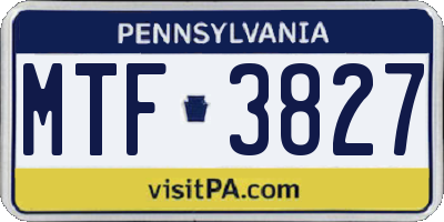 PA license plate MTF3827