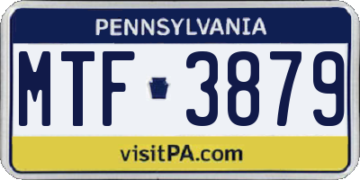 PA license plate MTF3879