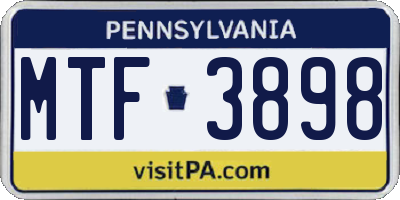 PA license plate MTF3898