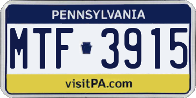 PA license plate MTF3915